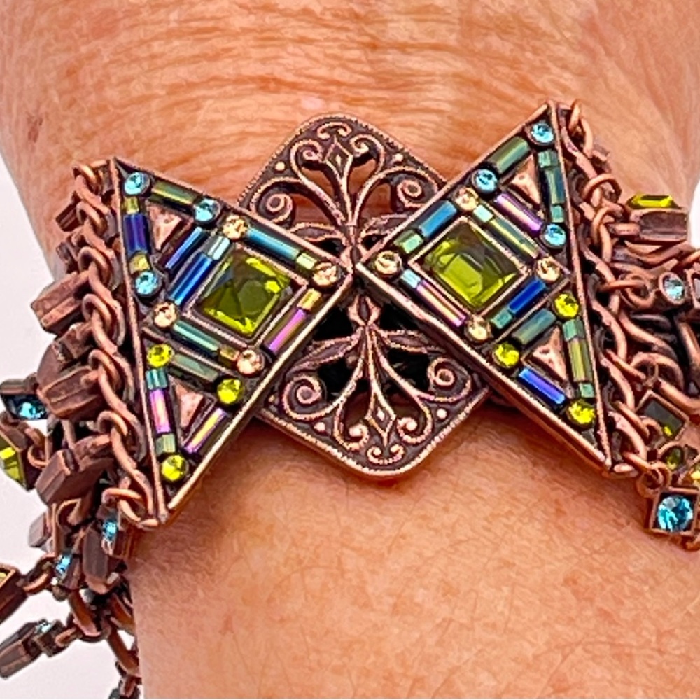 Shelly Cooper “Sweet Romance” Egyptian Revival Style Bracelet Swarovski Crystals